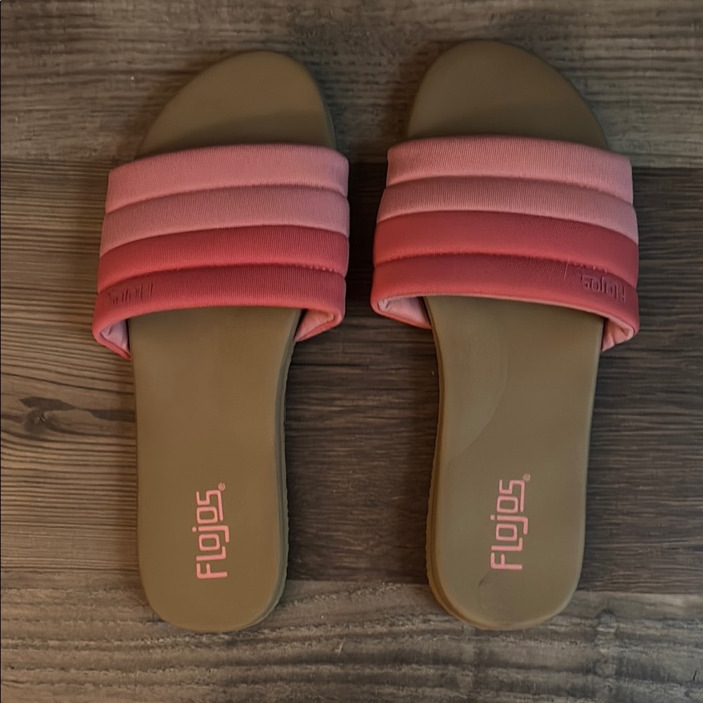 Flojos Pink and Tan Sandals Casual Slip-On Comfort